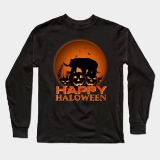 Panda Bear Pumpkin Happy Halloween Costume Funny Gifts Long Sleeve T-Shirt